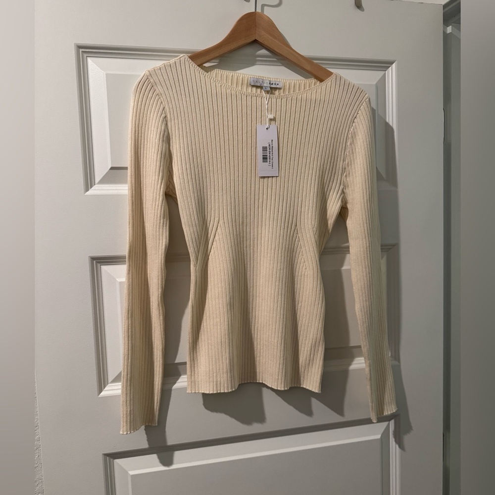 NWT Baltic Born Cream Ribbed Long Sleeve Top